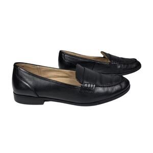 NATURALIZER WOMEN'S BLACK LEATHER MILO COMFORT LOAFERS SIZE 8.5M PENNY STYLE